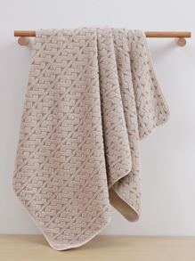 1 khăn mặt jacquard hoặc khăn tắm, khăn tắm đơn giản - Màu Khaki - Xem 4