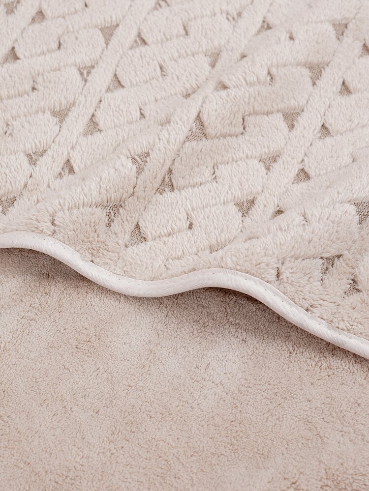 1入組提花浴巾和毛巾 - 卡其色 - 查看 5