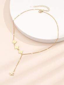 Butterfly Charm Y Lariat Necklace - Yellow Gold - View 4
