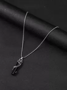 Fashionable and Popular Men Chinese Dragon & Cylinder Charm Necklace for Jewelry Gift and for a Stylish Look - Multicolor - View 1