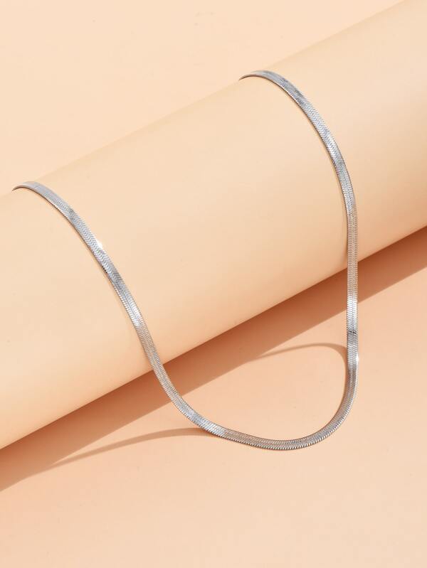 1pc Minimalist Solid Necklace, Stainless Steel Jewelry SHEIN USA