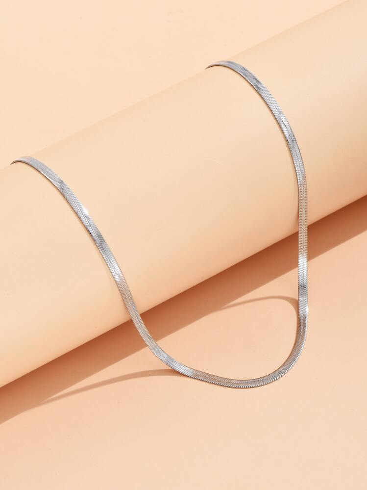 1 st minimalistiskt massivt halsband, smycken i rostfritt stål - Silver - Visa 4