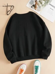 SHEIN EZwear Quần áo thể thao nữ màu trơn Giải trí - màu đen - Xem 2