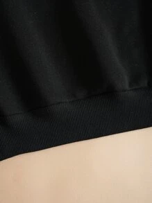 SHEIN EZwear Quần áo thể thao nữ màu trơn Giải trí - màu đen - Xem 3