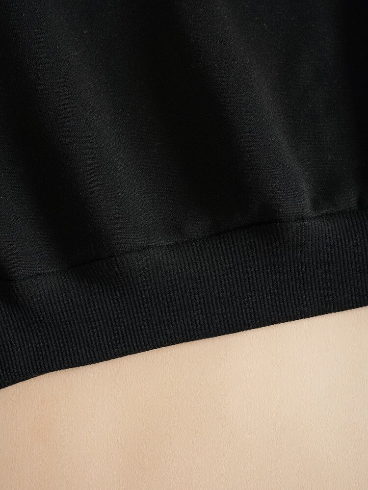 SHEIN EZwear Quần áo thể thao nữ màu trơn Giải trí - màu đen - Xem 3