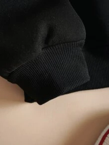 SHEIN EZwear Quần áo thể thao nữ màu trơn Giải trí - màu đen - Xem 5