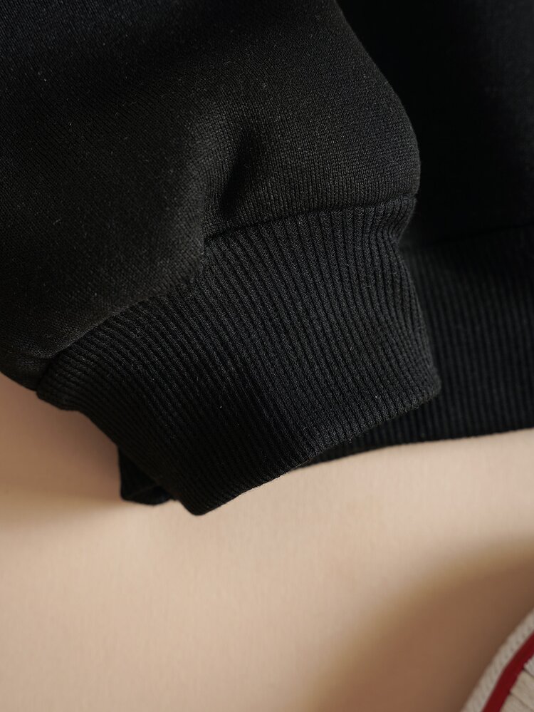 SHEIN EZwear Quần áo thể thao nữ màu trơn Giải trí - màu đen - Xem 5