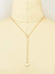 愛心掛飾Y字項鍊