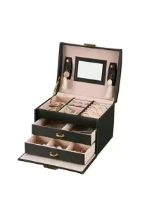 Hộp lưu trữ đồ trang sức nhiều lưới 1 cái - màu đen - Xem 7