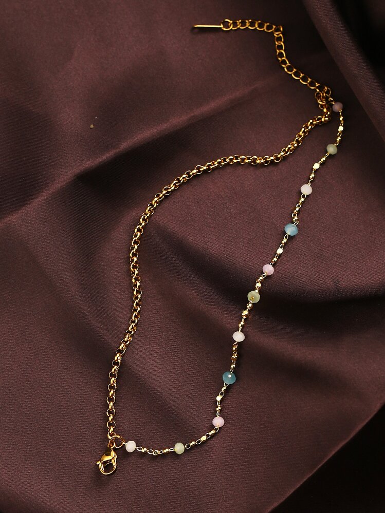 珠子裝飾分層手鏈 - 彩色 - 查看 3