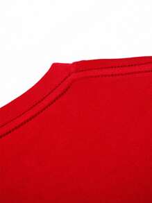 INAWLY Christmas & Leopard Print Tee - Red - View 3