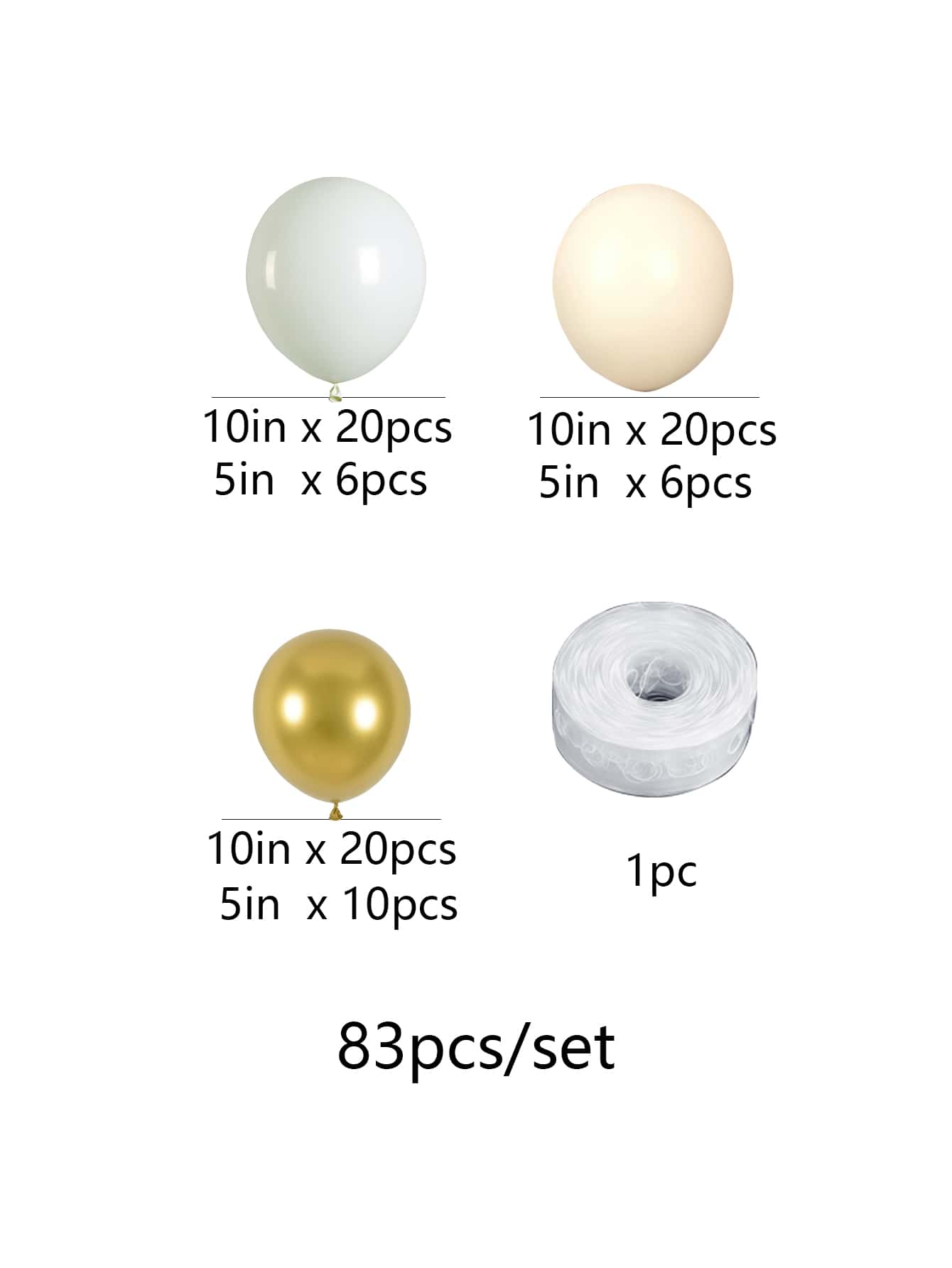 83pcs Decorative Balloon Arch Kit - Multicolor - View 3