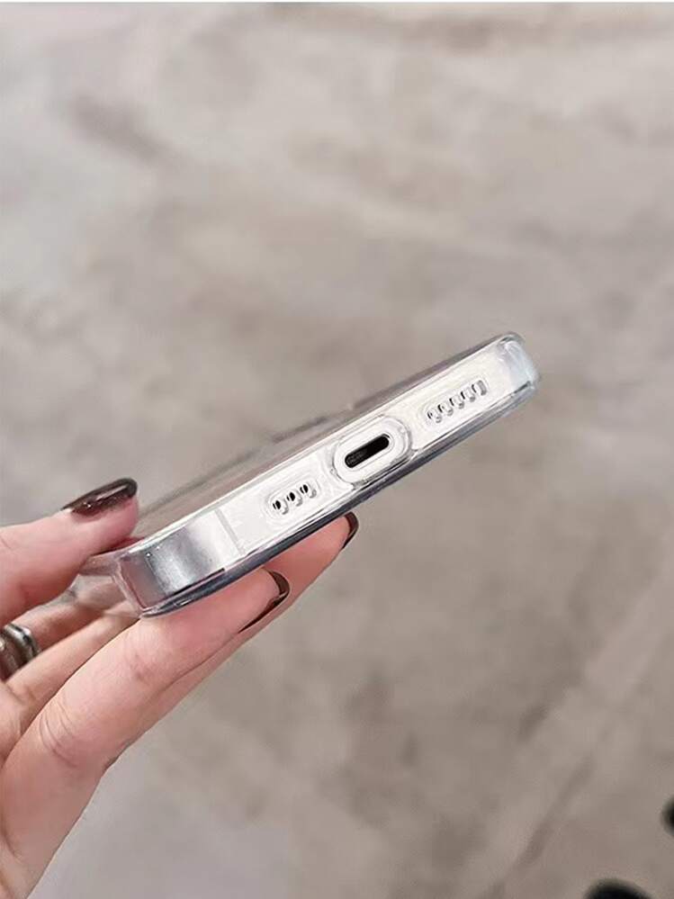 Funda de celular transparente de ombré con Agarre de móvil emergente en forma de corazón - Multicolor - Añade 4