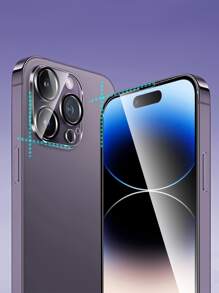 miếng phim cường lực bảo vệ HD & 2 miếng bảo vệ ống kính tương thích với iPhone 15/15Pro/15Plus/15Promax - Trong sáng - Xem 3