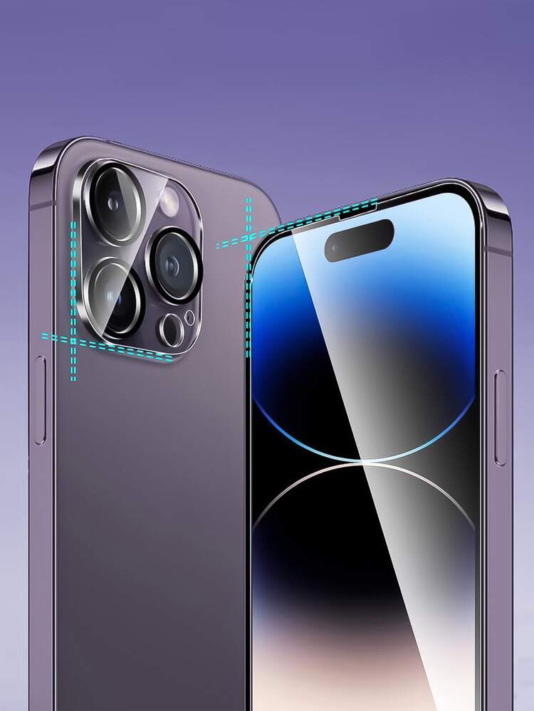 2 片高清保護強化膜和 2 片鏡頭保護膜相容於 iPhone 15/15Pro/15Plus/15Promax - 無色 - 查看 3