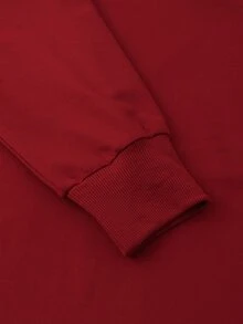 Manfinity Men Letter Graphic Sweatshirt - Burgundy - View 3