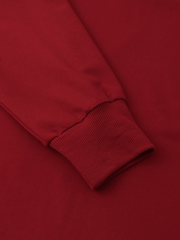 Manfinity Men Letter Graphic Sweatshirt - Burgundy - View 3