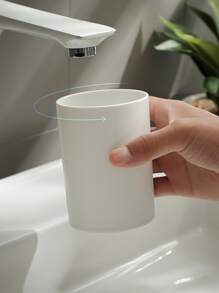 1pc Reusable PP Gargle Cup, Simple Solid Washable Bathroom Mouthwash Brushing Teeth Storage Cup Home Bathroom Decor Fall Decor Back To School