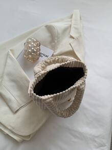 Không thấm nước, nhẹ, chi tiết nút chụp thông thường dành cho doanh nhân Túi vải nhung dành cho nữ tuổi teen Sinh viên đại học, tân binh & công nhân cổ trắng Hoàn hảo cho văn phòng, đại học, công việc, kinh doanh, đi làm - Màu be - Xem 4