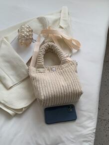 Không thấm nước, nhẹ, chi tiết nút chụp thông thường dành cho doanh nhân Túi vải nhung dành cho nữ tuổi teen Sinh viên đại học, tân binh & công nhân cổ trắng Hoàn hảo cho văn phòng, đại học, công việc, kinh doanh, đi làm - Màu be - Xem 7