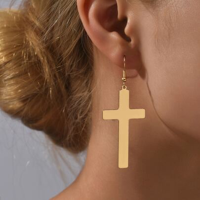 Cross Decor Drop Earrings
