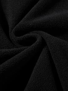 Claim Dot 1 Miếng Lỏng lẻo phù hợp Nam Một nửa khóa kéo Flannel Áo nỉ Với Patch Chi tiết - màu đen - Xem 3