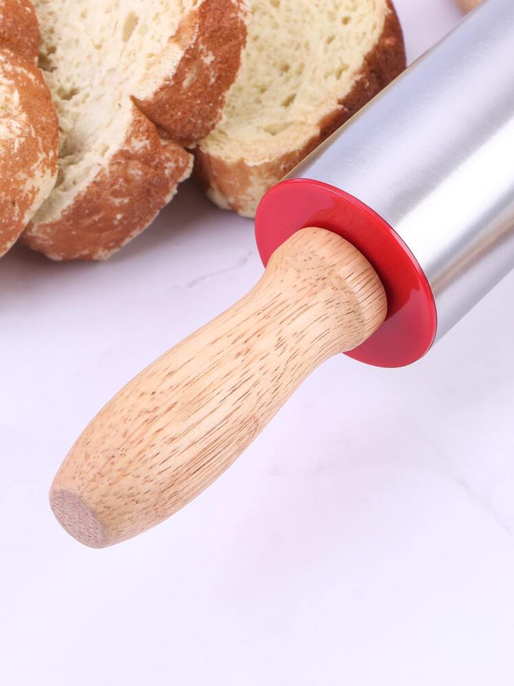 1pc Stainless Steel Rolling Pin - Silver - View 2