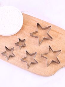 5pcs Star Design Cookie Cutter - Silver - View 1