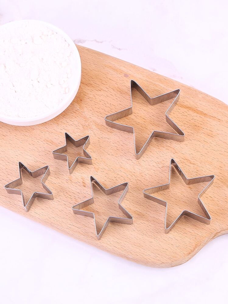 5pcs Star Design Cookie Cutter - Silver - View 1