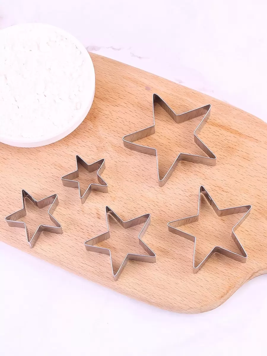 5pcs Star Design Cookie Cutter - Silver - View 1