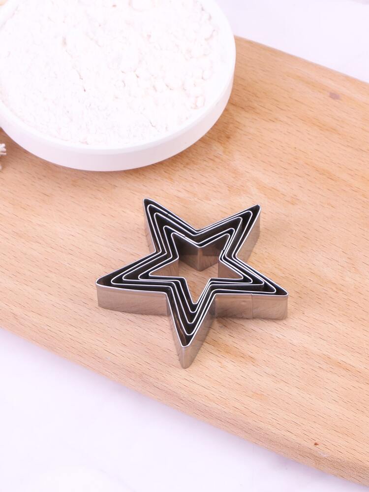 5pcs Star Design Cookie Cutter - Silver - View 2