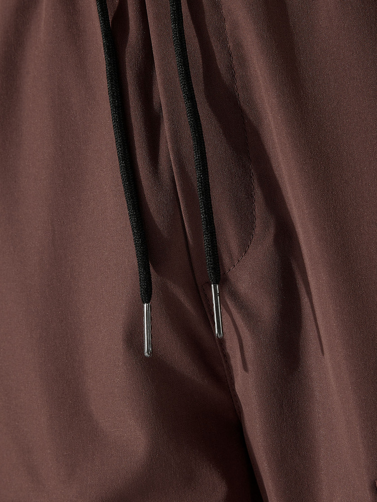 Manfinity Homme Pantalones De Carga Holgados Para Hombre Con Bolsillos De Solapa Y Cintura Con Cordón - Marrón Chocolate - Añade 3