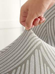 1pc Jacquard Stretchy Dining Chair Slipcover - Grey - View 4