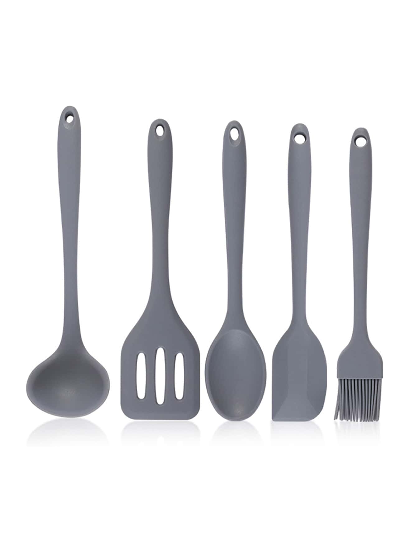 5pcs Silicone Cooking Utensil Set - Grey - View 3