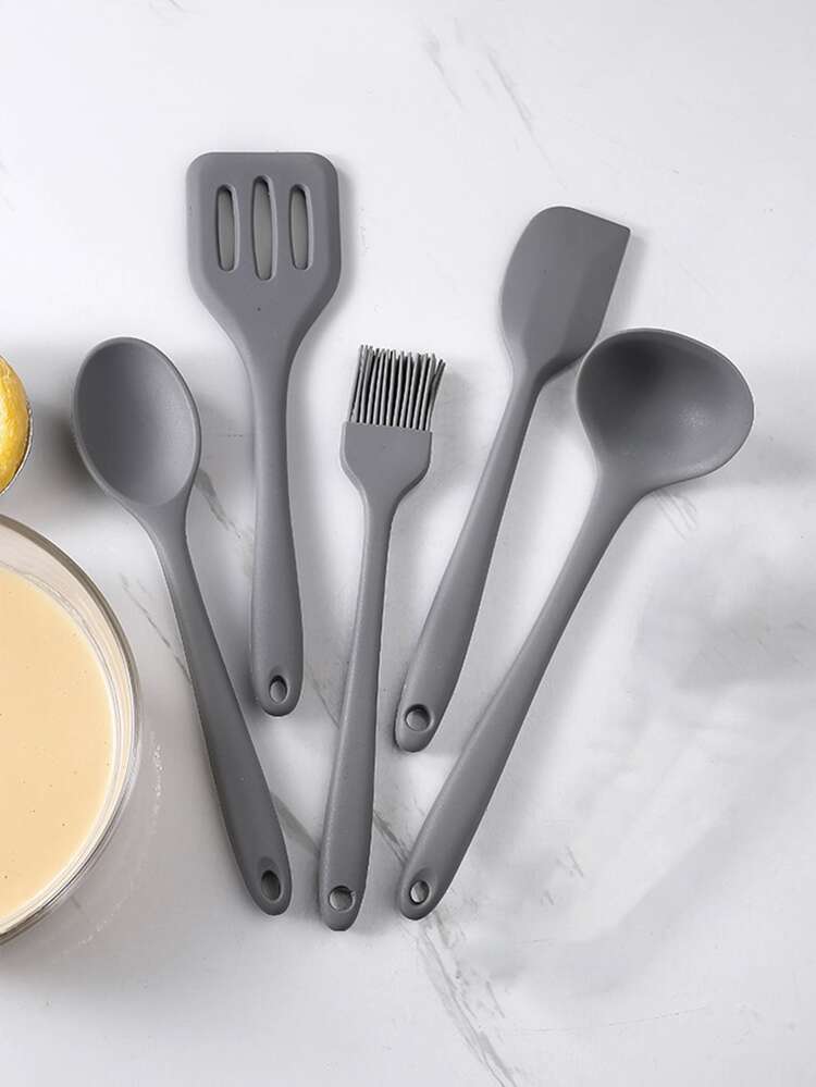 5pcs Silicone Cooking Utensil Set - Grey - View 4