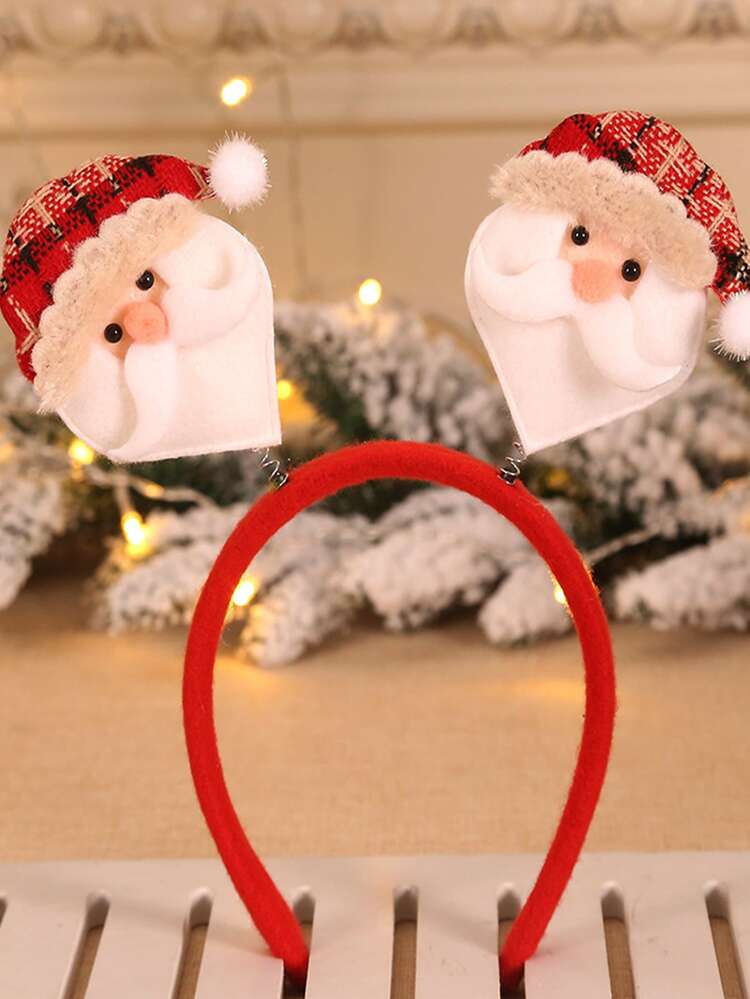 1 pieza Diadema de fiesta alce de Navidad & con diseño de muñeca de nieve al azar - Multicolor - Añade 2