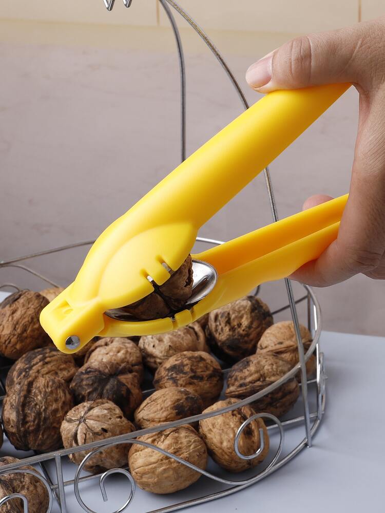 1pc Manual Nutcracker Clip, Yellow Nut Cracking Device For Household - Yellow - View 1