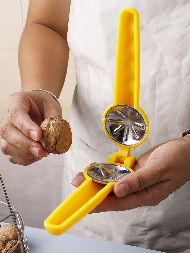 1pc Manual Nutcracker Clip, Yellow Nut Cracking Device For Household - Yellow - View 3