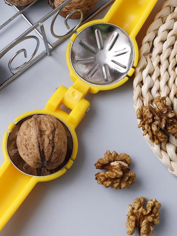 1pc Manual Nutcracker Clip, Yellow Nut Cracking Device For Household - Yellow - View 4