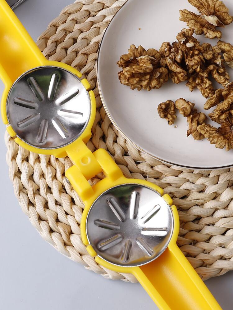 1pc Manual Nutcracker Clip, Yellow Nut Cracking Device For Household - Yellow - View 6