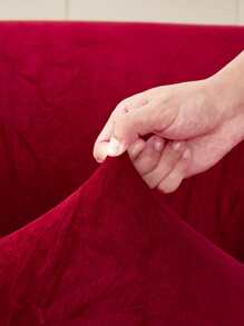 1pc Vải bọc ghế sofa màu rắn với 1pc áo gối mà không có chất độn - Màu Đỏ Sâu - Xem 4