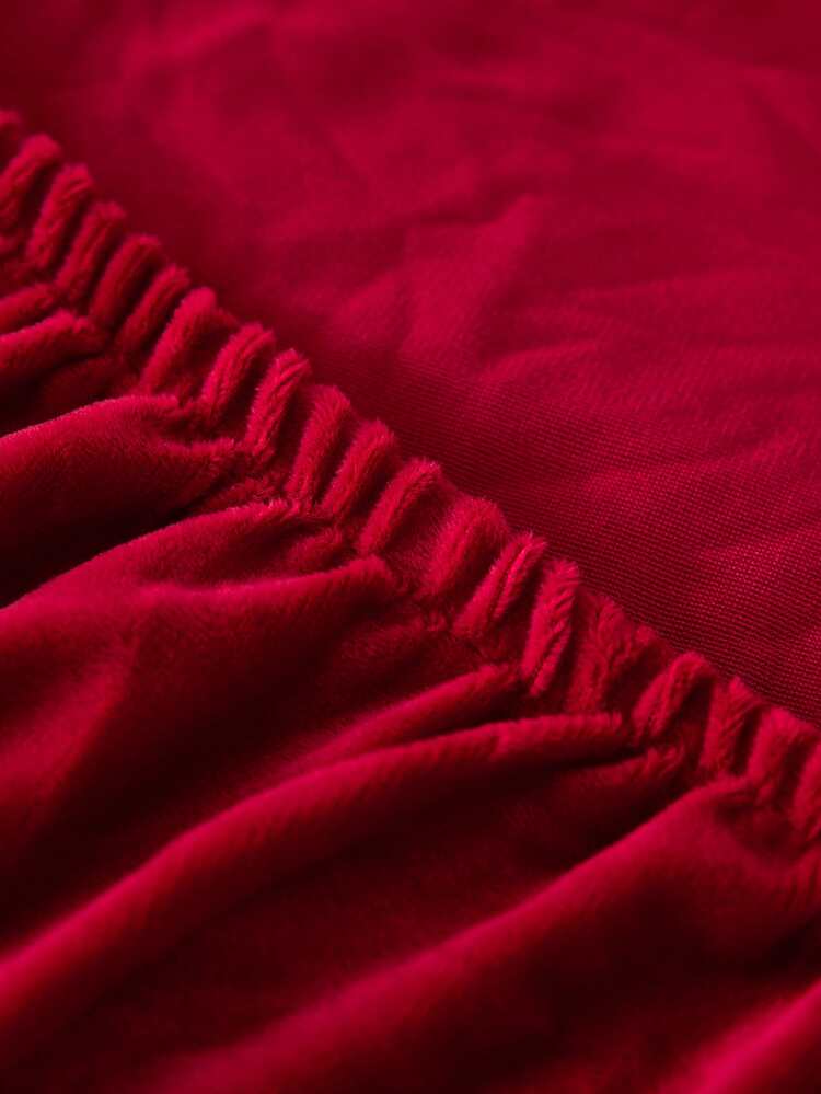 1pc Vải bọc ghế sofa màu rắn với 1pc áo gối mà không có chất độn - Màu Đỏ Sâu - Xem 6