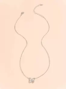 Collar con accesorio de mariposa - Plateado - Ver 1