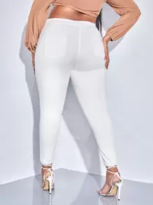 SHEIN SXY Hơn Quần jean ôm - trắng - Xem 2