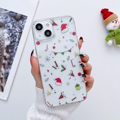 Christmas Cartoon Graphic Clear Phone Case