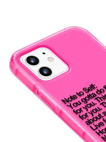 霓虹粉色标语图案手机壳适用于 15/15Plus/15Pro/15Promax 防水防震防摔防刮 - 粉色 - 查看 5