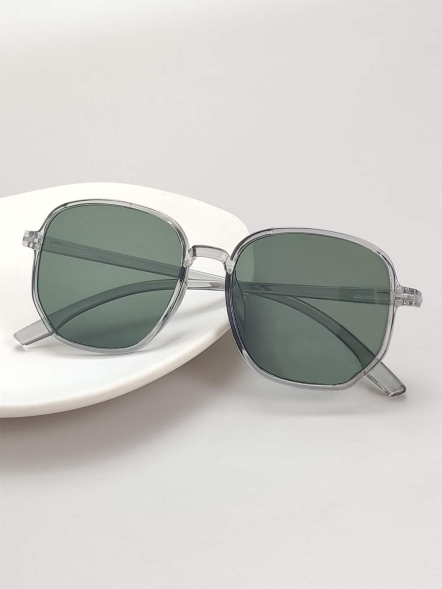 Masculinos com Armação Geométrica - Acessórios Elegantes para Praia, Férias de Verão, Atividades ao Ar Livre e Viagens (1 par) - Verde escuro - Ver 1