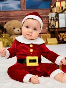 SHEIN Baby Christmas Pattern Jumpsuit for Christmas