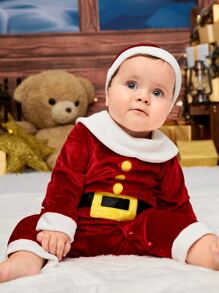 SHEIN Baby Christmas Pattern Jumpsuit for Christmas