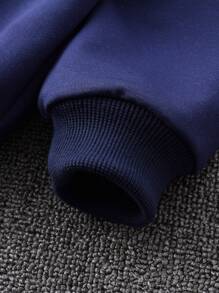 Toddler Boys Letter Graphic Hoodie & Joggers - Navy Blue - View 3